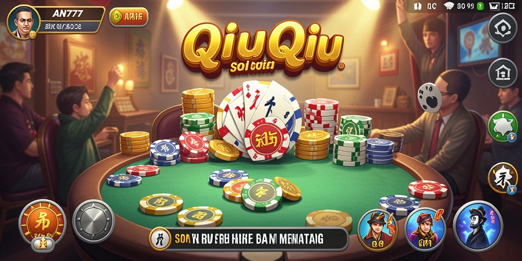 Tangkapan layar gameplay AN777 menampilkan aksi seru QiuQiu.