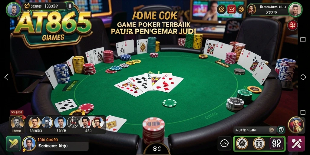 Screenshot gameplay Poker yang menampilkan suasana seru dalam bermain AT866.