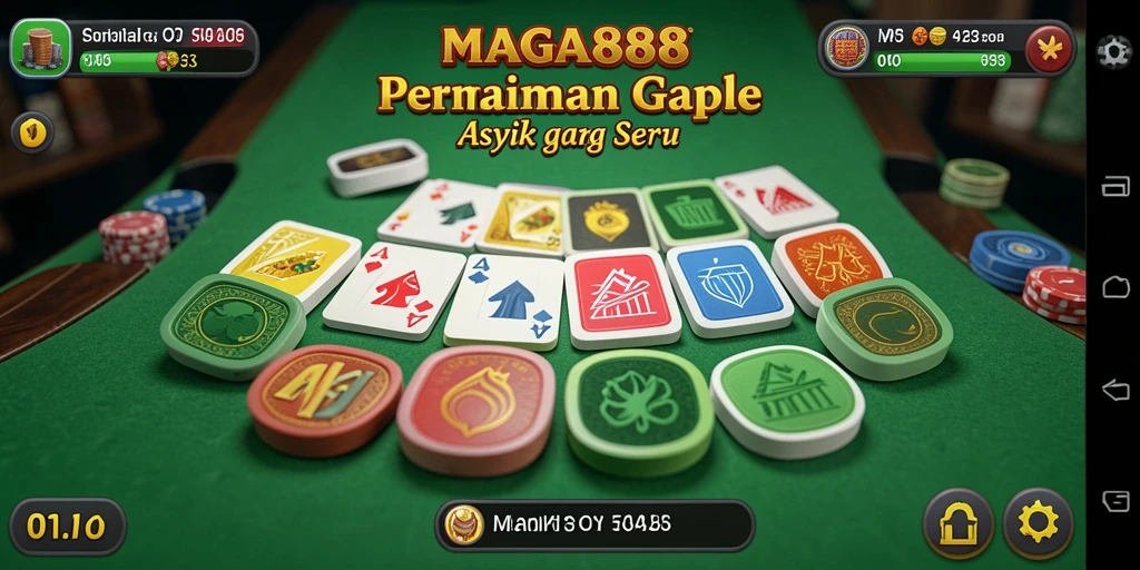 Screenshot MAGA888 menampilkan gameplay Gaple yang seru dan interaktif.