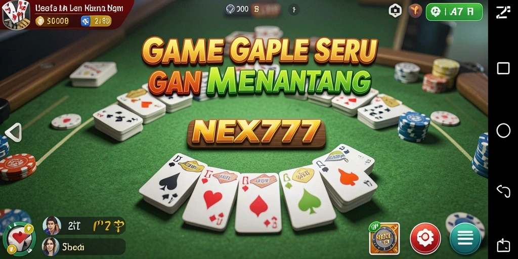 Tampilan seru gameplay Gaple di NEX777 dengan interaksi pemain.