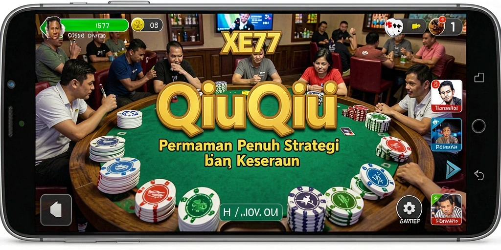 Tangkapan layar XE77 menunjukkan momen mendebarkan dalam permainan QiuQiu.